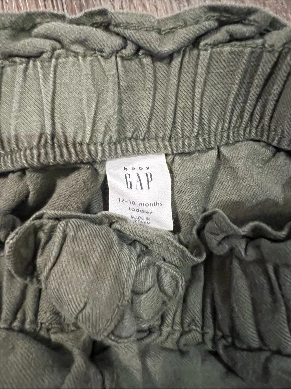 GAP Olive Green Paperbag Waist Tie Shorts